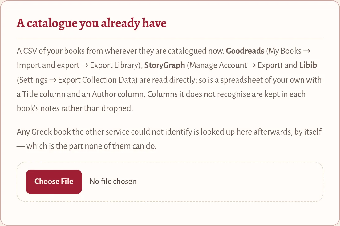 The A catalogue you already have card